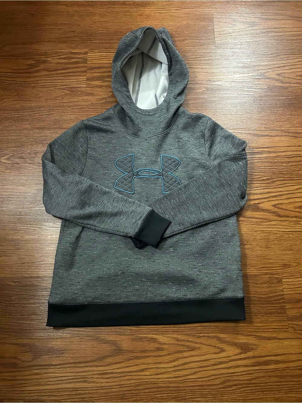Under Armour Gray Hoodie with Blue Logo